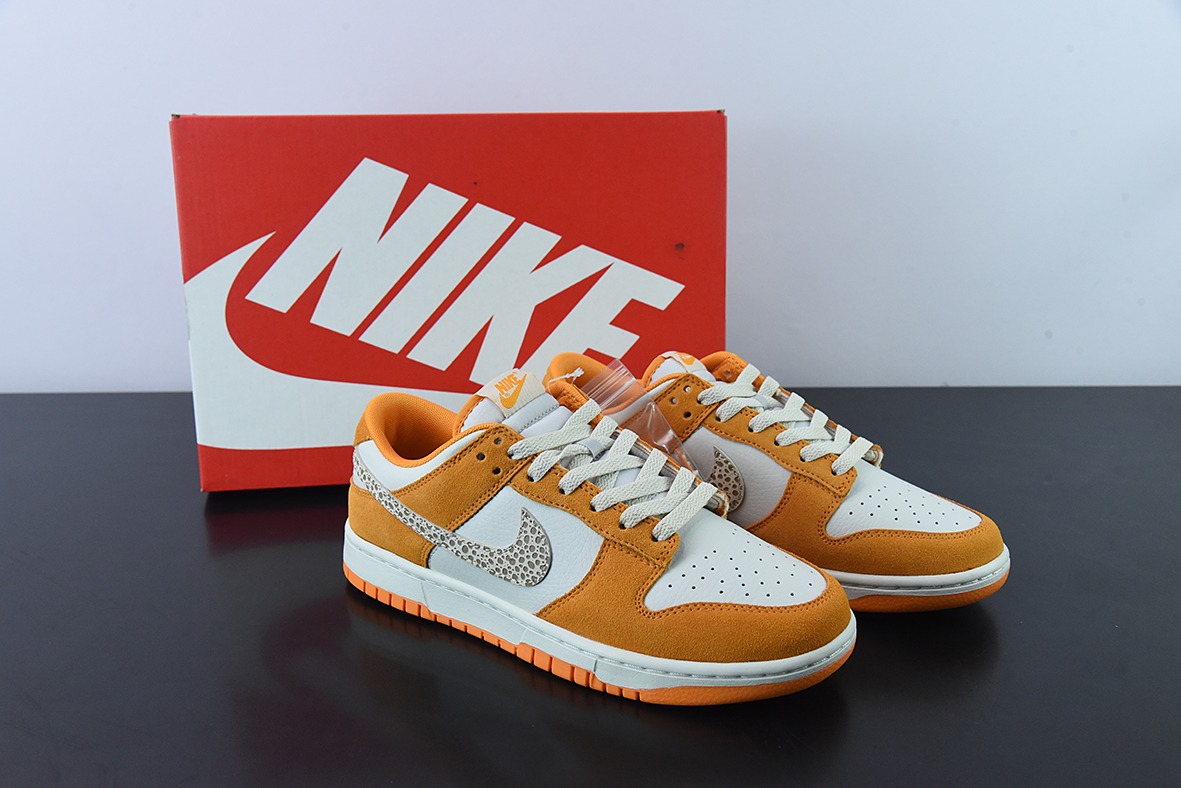 Nike SB Dunk Low “豹纹勾”白橙 运动休闲低帮板鞋 货号:DR0158-800