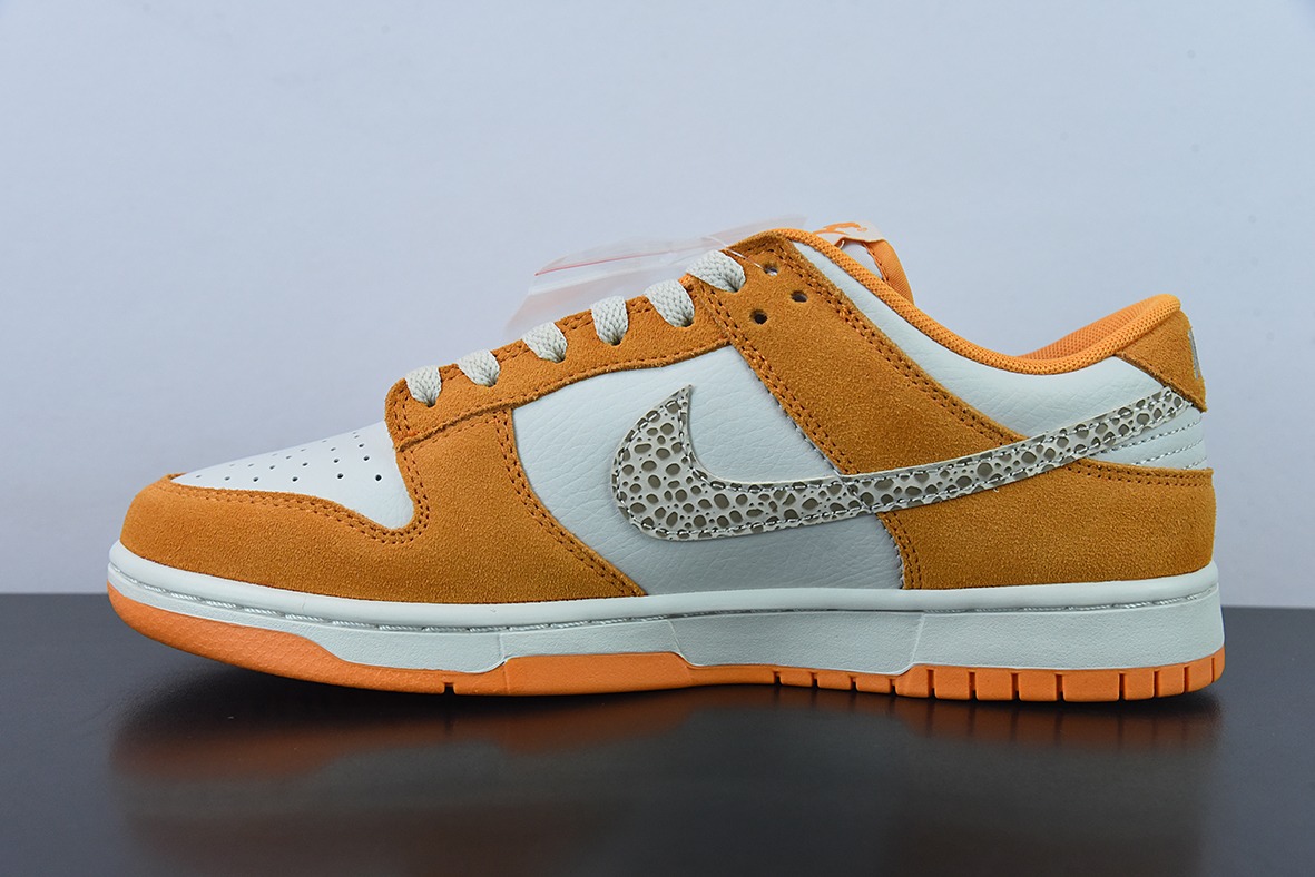 Nike SB Dunk Low “豹纹勾”白橙 运动休闲低帮板鞋 货号:DR0158-800