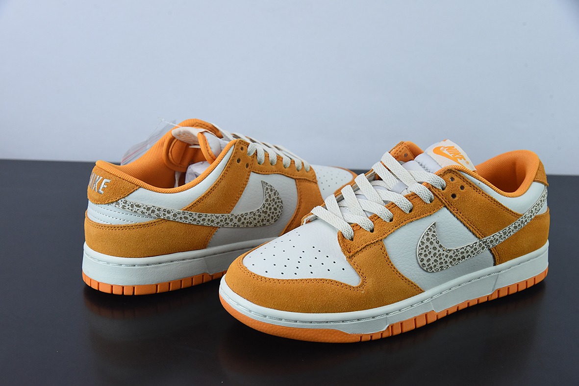 Nike SB Dunk Low “豹纹勾”白橙 运动休闲低帮板鞋 货号:DR0158-800