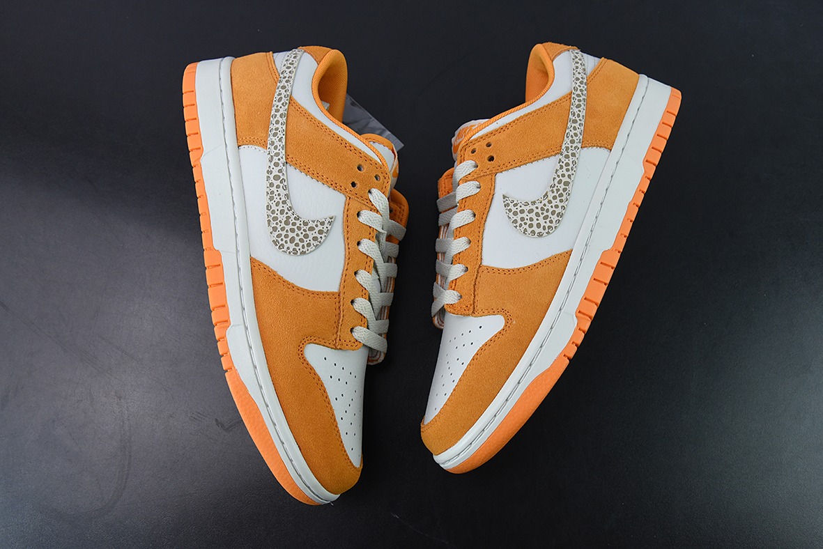 Nike SB Dunk Low “豹纹勾”白橙 运动休闲低帮板鞋 货号:DR0158-800