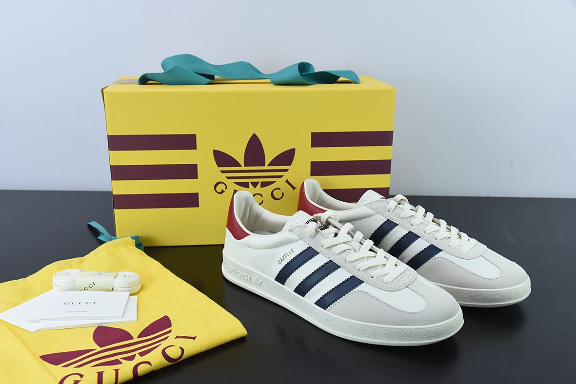 古驰Gucci x 德国运动品牌阿迪达斯Adidas Originals Gazelle"Esquisite Gucci"羚羊系列低帮复古百搭休闲运动板鞋