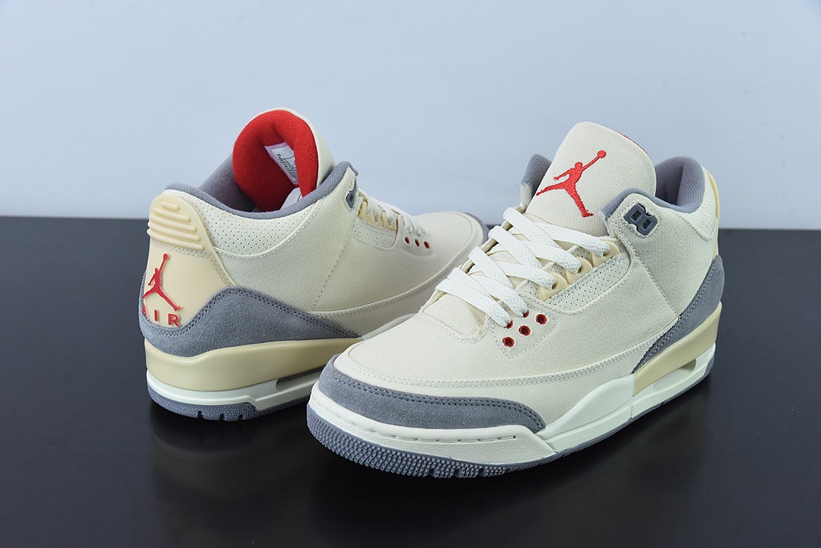 Air Jordan 3 Retro "Muslin" 米白 棉布男子运动鞋 纯原大厂产物货号：DH7139 100