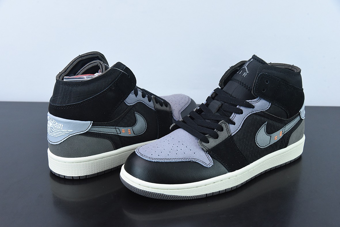 Air Jordan 1 Mid "Inside Out" 整体以深蓝色为主色调反转黑灰货号:DM9652-001