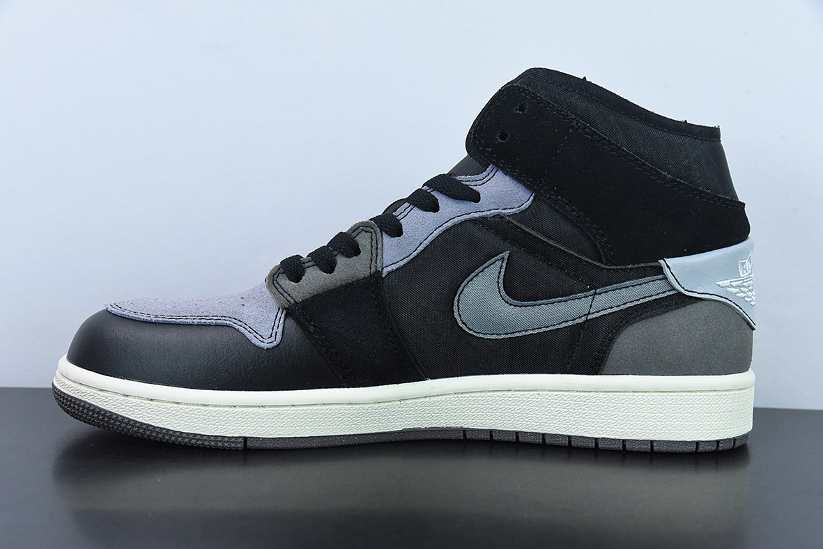 Air Jordan 1 Mid "Inside Out" 整体以深蓝色为主色调反转黑灰货号:DM9652-001