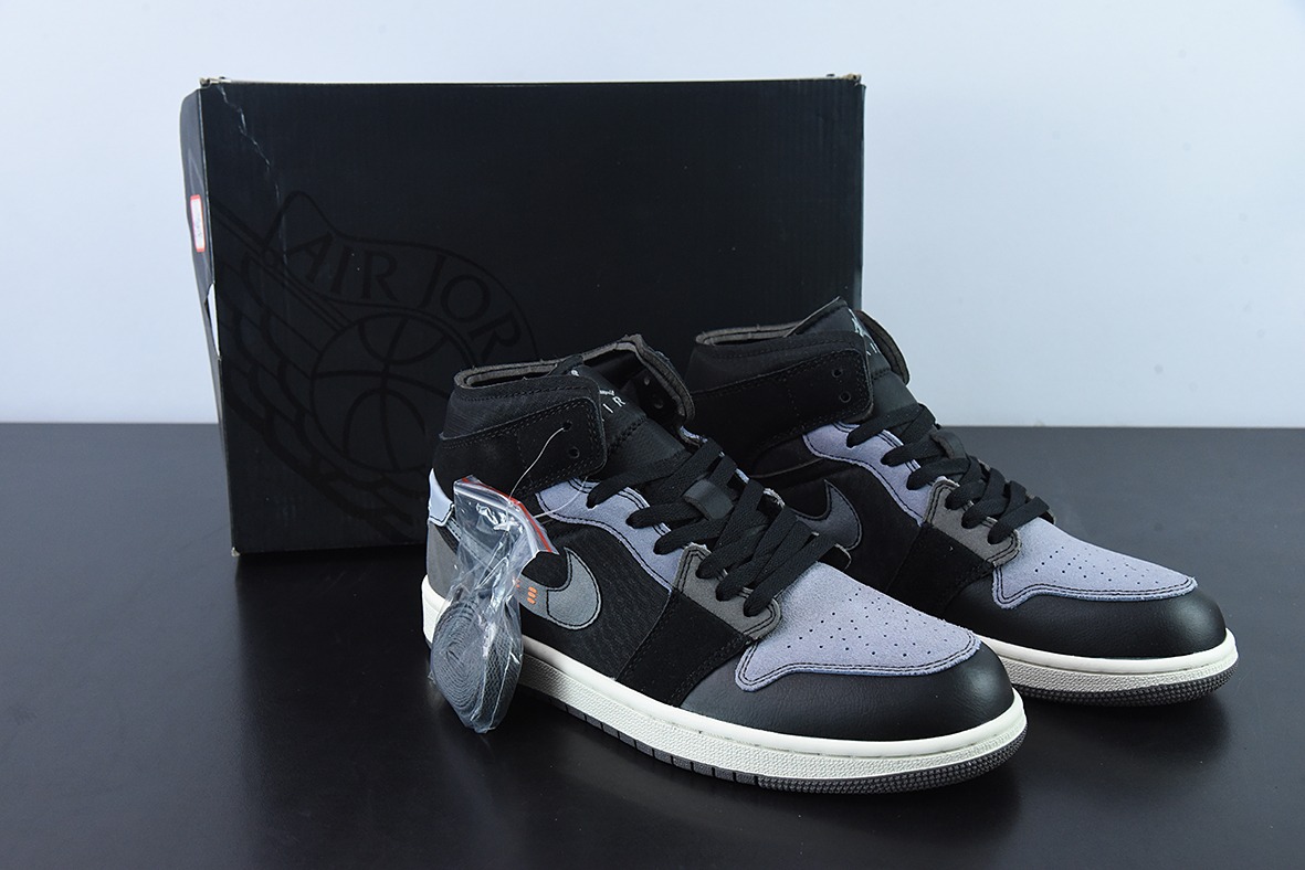 Air Jordan 1 Mid "Inside Out" 整体以深蓝色为主色调反转黑灰货号:DM9652-001