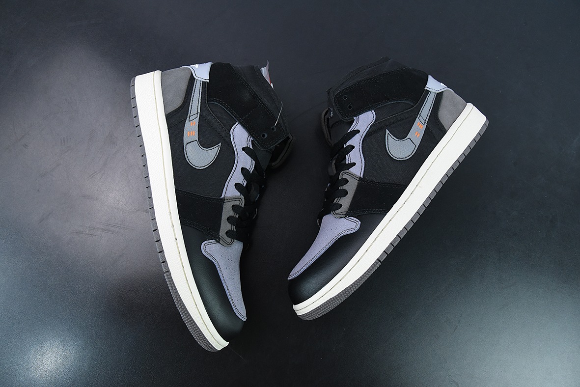 Air Jordan 1 Mid "Inside Out" 整体以深蓝色为主色调反转黑灰货号:DM9652-001