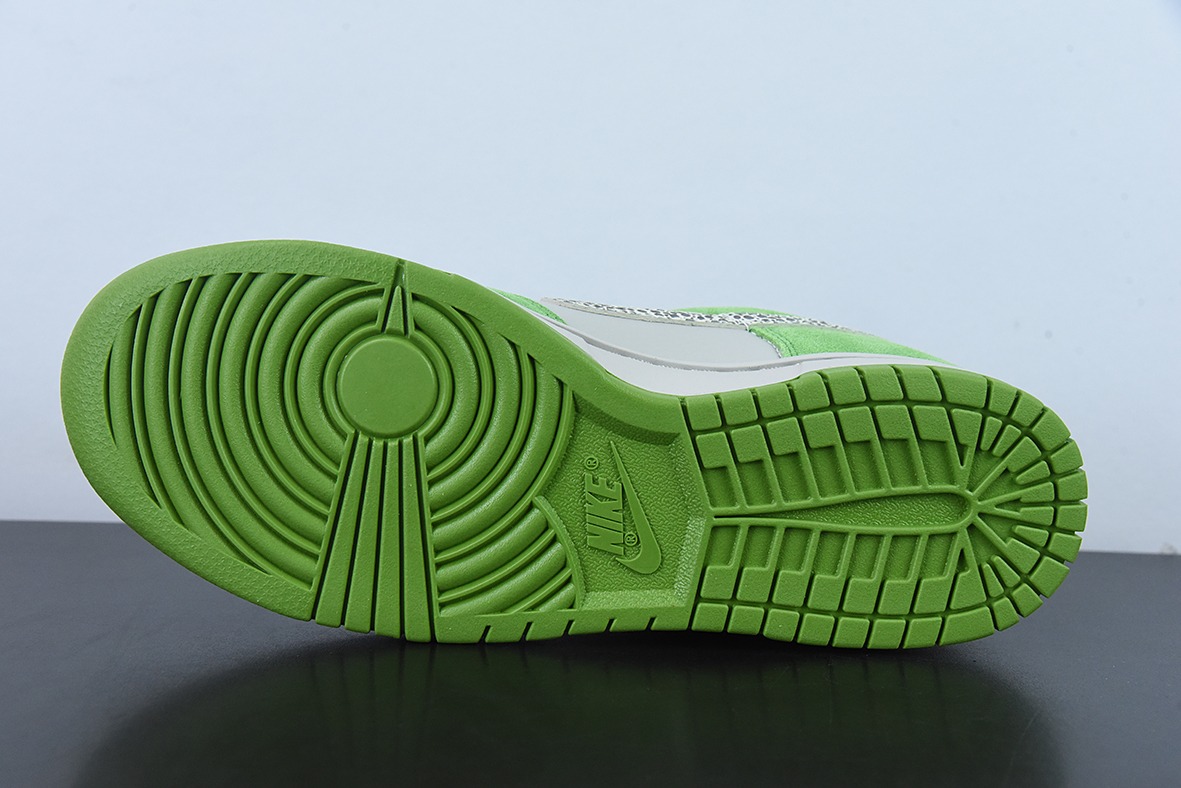 NK SB Dunk Low “豹纹勾”白绿 货号:DR0156-300 运动休闲低帮板鞋货号:DR0156-300