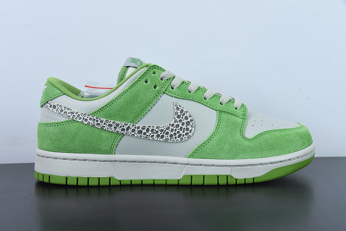 NK SB Dunk Low “豹纹勾”白绿 货号:DR0156-300 运动休闲低帮板鞋货号:DR0156-300