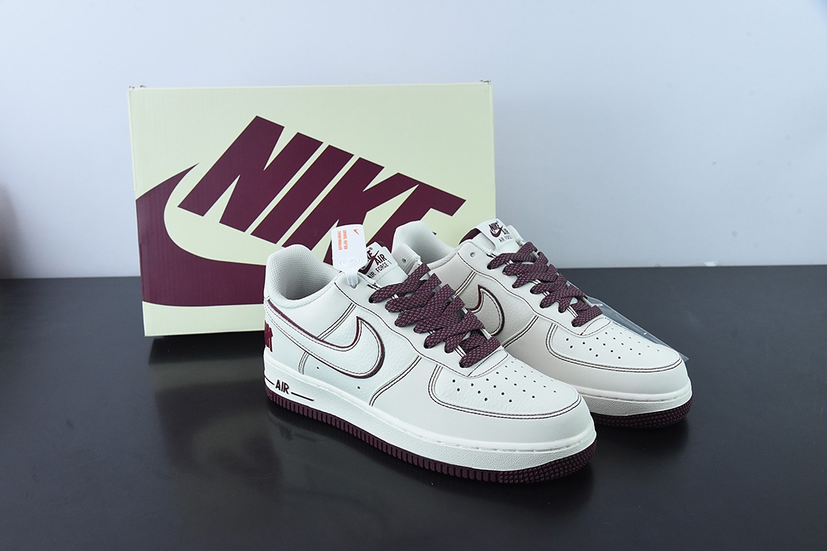 Undefeated x Nike Air Force 1 Low 酒红色 空军一号低帮货号：UN3699-022