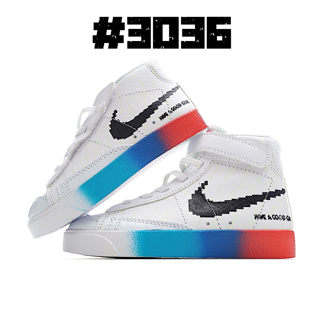 图片[5]-Nike Blazer Mid ′77开拓者高帮童鞋 22-27小童(侧开魔术贴)，28-37.5大童(松紧带+魔术贴)。 尺码：22-37.5-选品中心