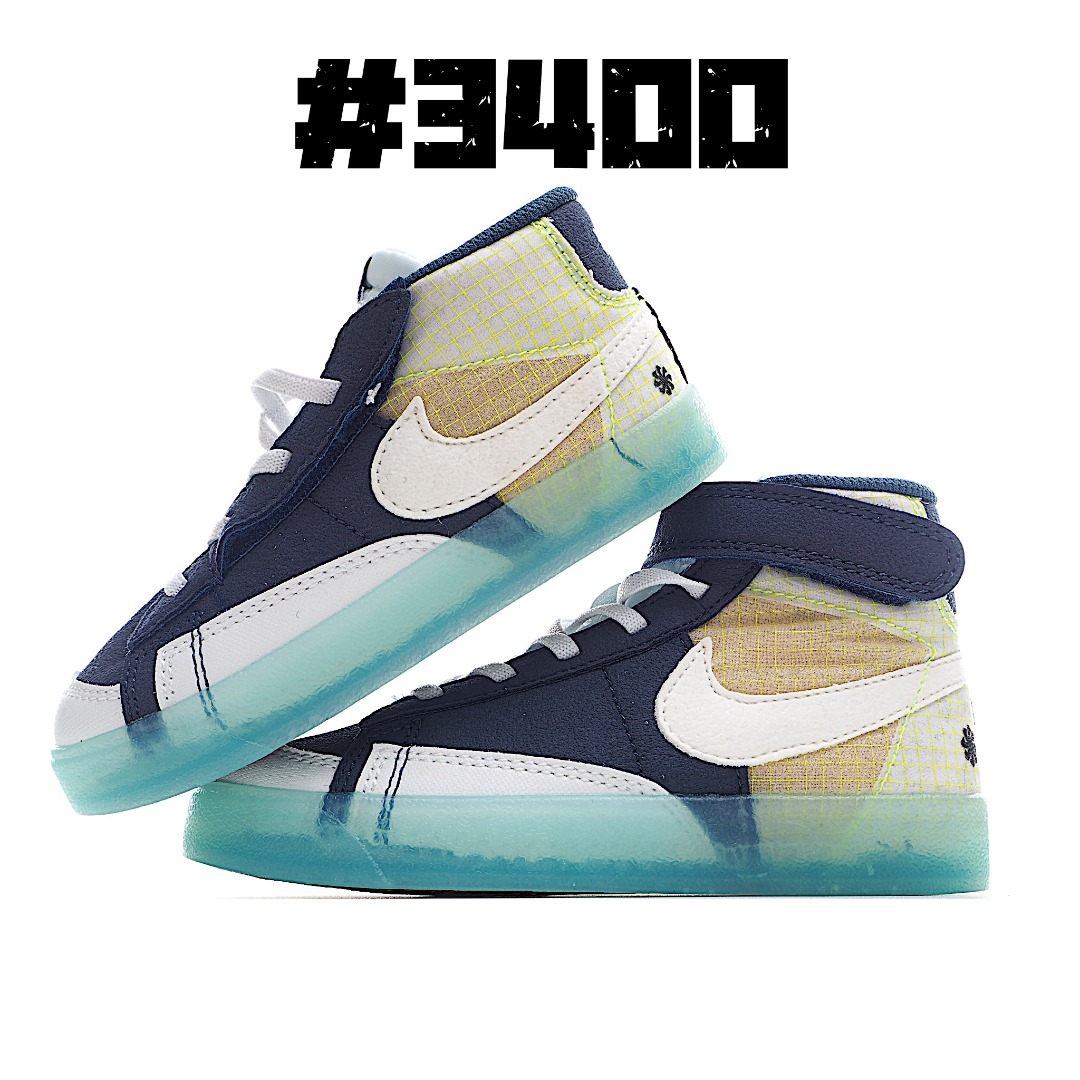 Nike Blazer Mid ′77开拓者高帮童鞋 22-27小童(侧开魔术贴)，28-37.5大童(松紧带+魔术贴)。 尺码：22-37.5-选品中心