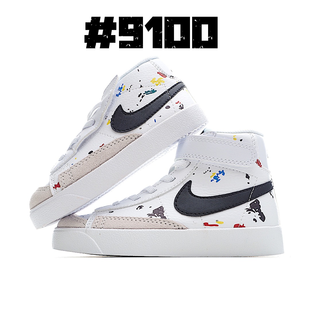 图片[2]-Nike Blazer Mid ′77开拓者高帮童鞋 22-27小童(侧开魔术贴)，28-37.5大童(松紧带+魔术贴)。 尺码：22-37.5-选品中心