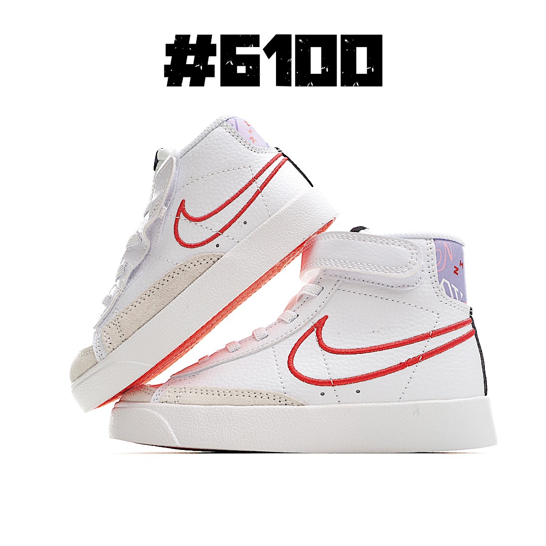 图片[2]-Nike Blazer Mid ′77开拓者高帮童鞋 22-27小童(侧开魔术贴)，28-37.5大童(松紧带+魔术贴)。 尺码：22-37.5-选品中心