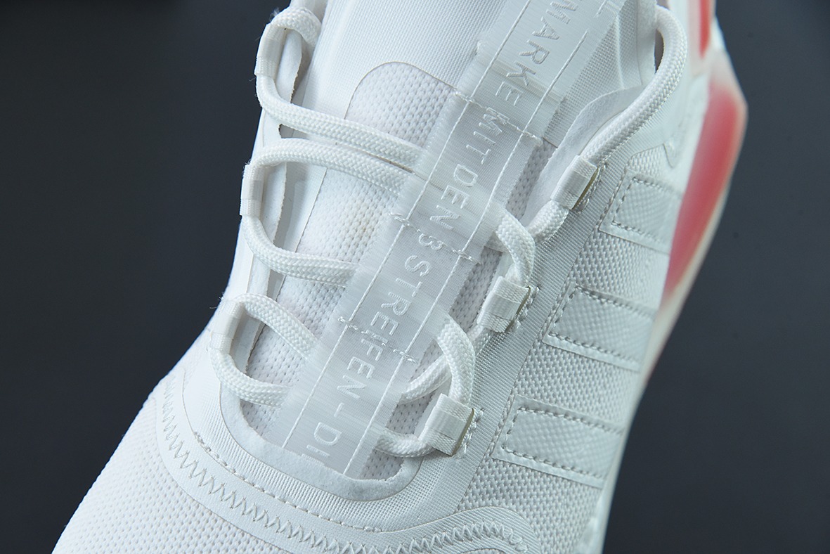 阿迪达斯Adidas NMD_V3 Boost"OG White"飞织系列低帮爆米花缓震百搭休闲运动跑步鞋“针织白宝蓝红”GX3379