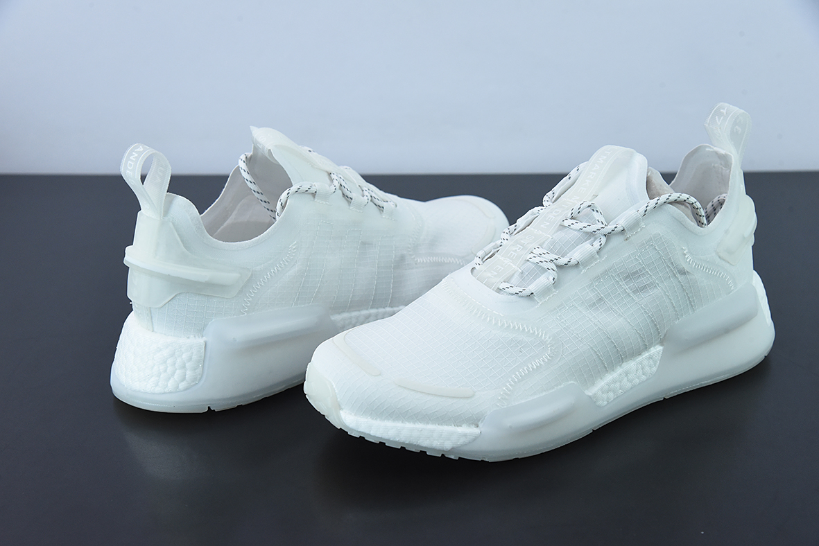 阿迪达斯Adidas NMD_V3 Boost"OG White"飞织系列低帮爆米花缓震百搭休闲运动跑步鞋“纯白”GX3374