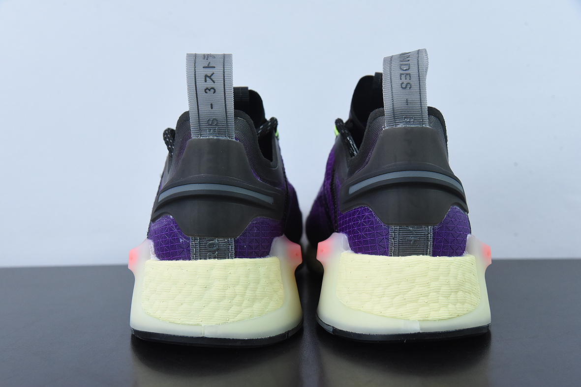 阿迪达斯Adidas NMD_V3 Boost"OG White"飞织系列低帮爆米花缓震百搭休闲运动跑步鞋“紫粉”GW3062