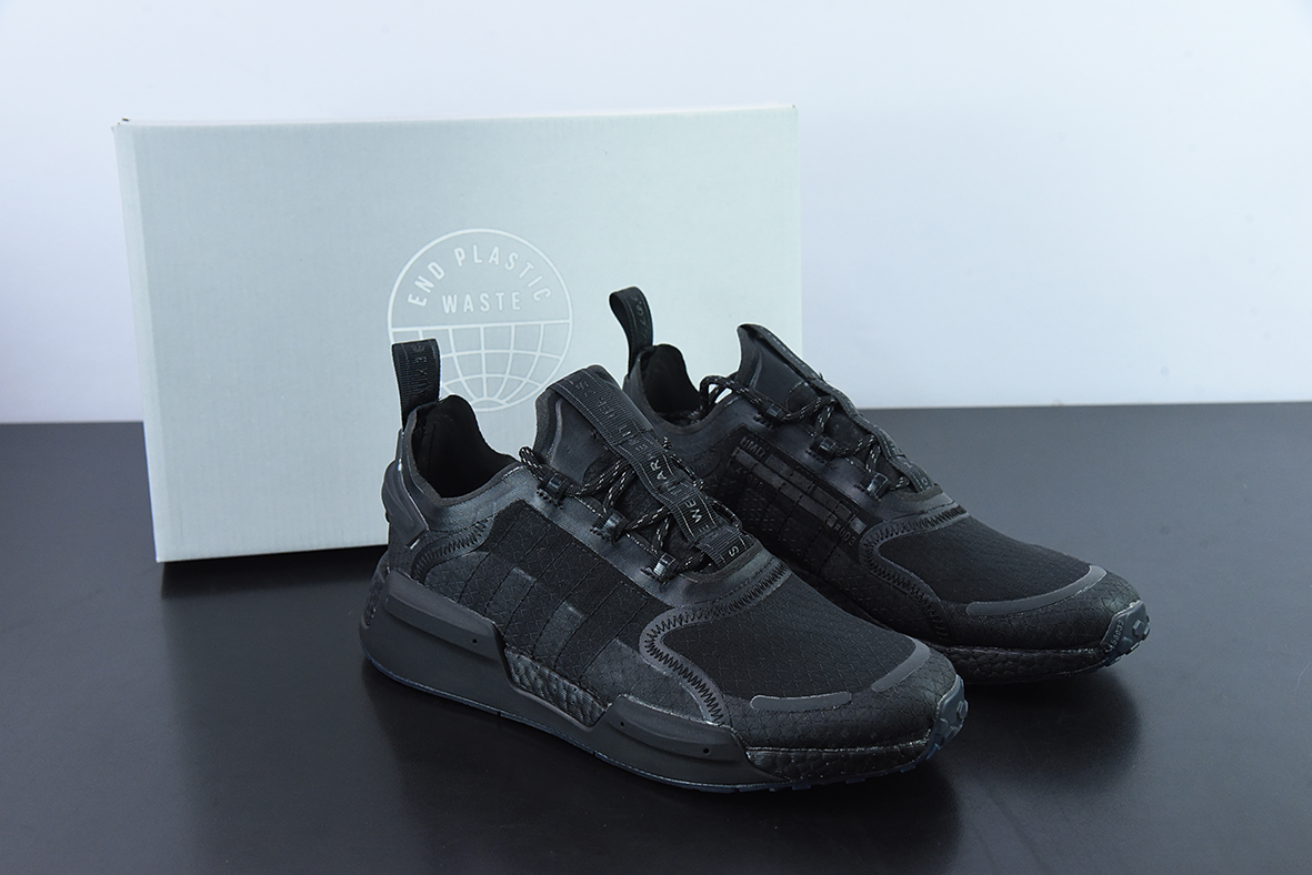 阿迪达斯Adidas NMD_V3 Boost"OG White"飞织系列低帮爆米花缓震百搭休闲运动跑步鞋“黑色”GX3373