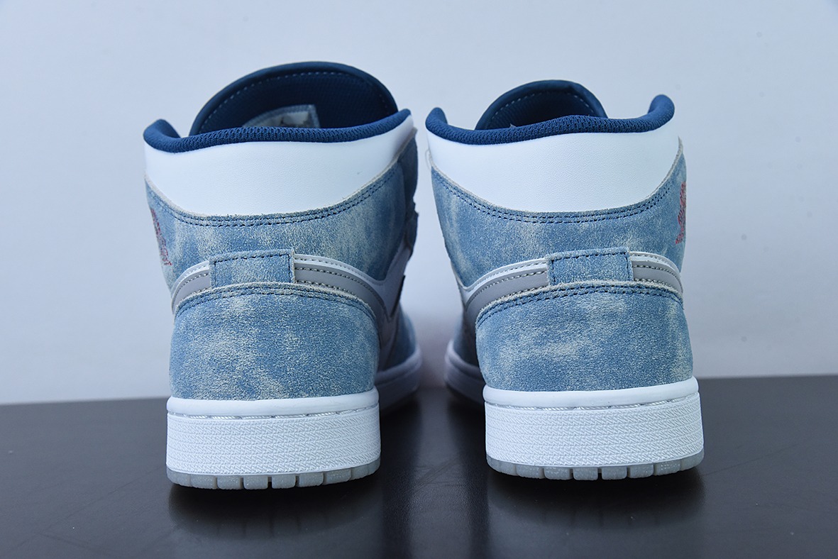 Air Jordan 1 Mid AJ1白蓝 薄荷糖 水洗蓝 中帮篮球鞋货号:DN3706-401