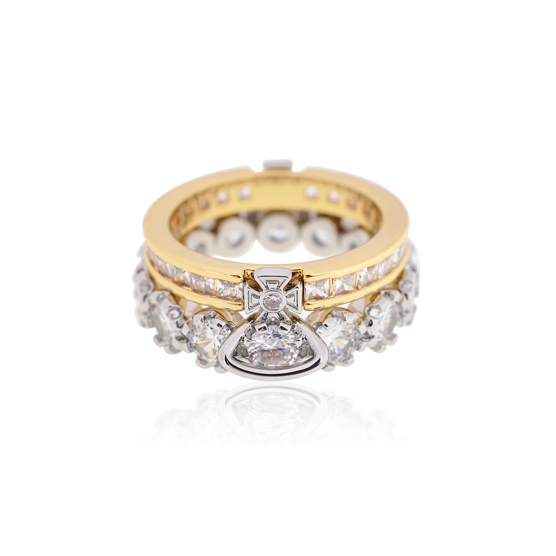 NO:104432,Queen Mother Citizen Double-layered large diamond Saturn ring-gold, Queen Mother Citizen Ring, ring19860909西太后 双层大钻土星戒指-金色,西太后戒指,ring,Jewelry