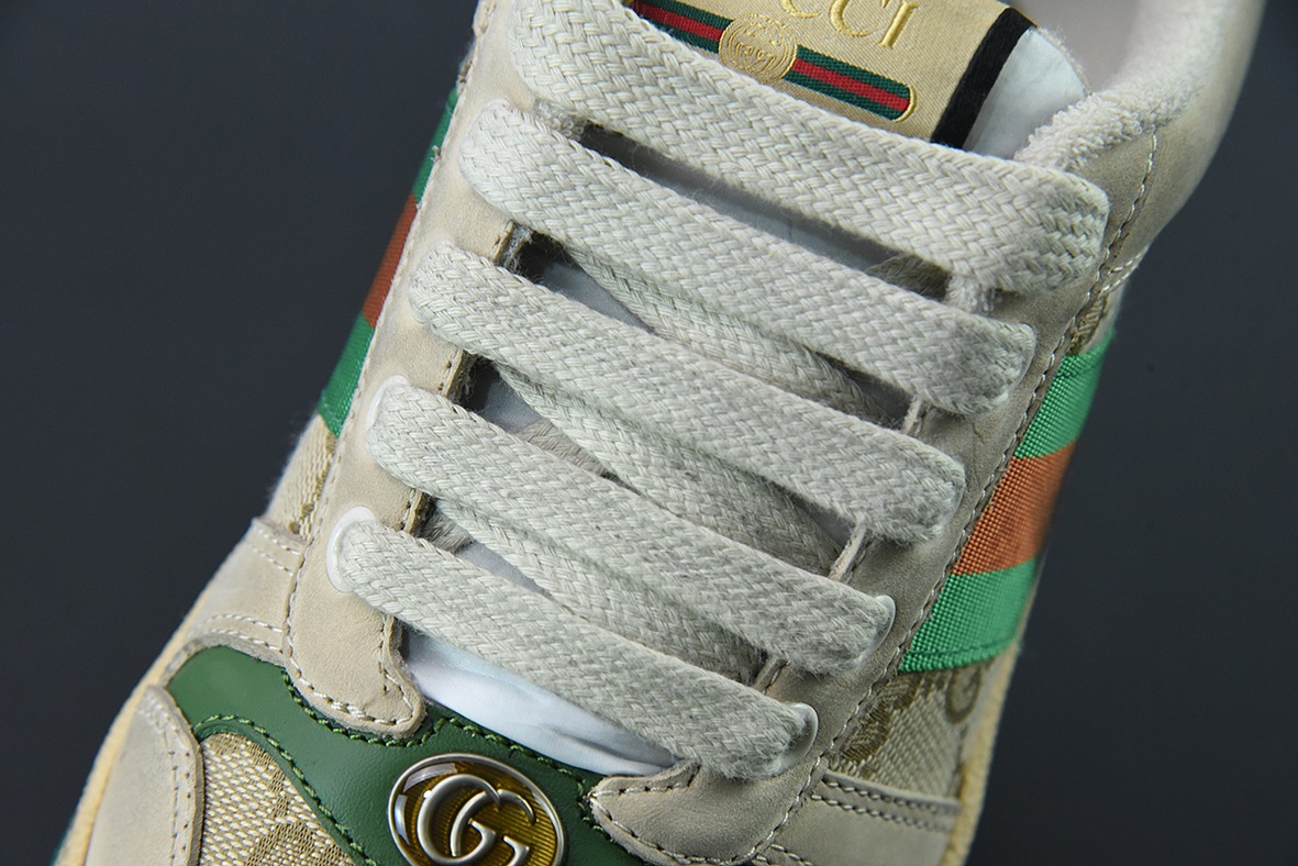 Gucci 古驰  Screener GG珐琅 复古做旧小脏板鞋