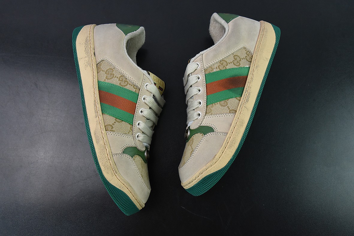 Gucci 古驰  Screener GG珐琅 复古做旧小脏板鞋
