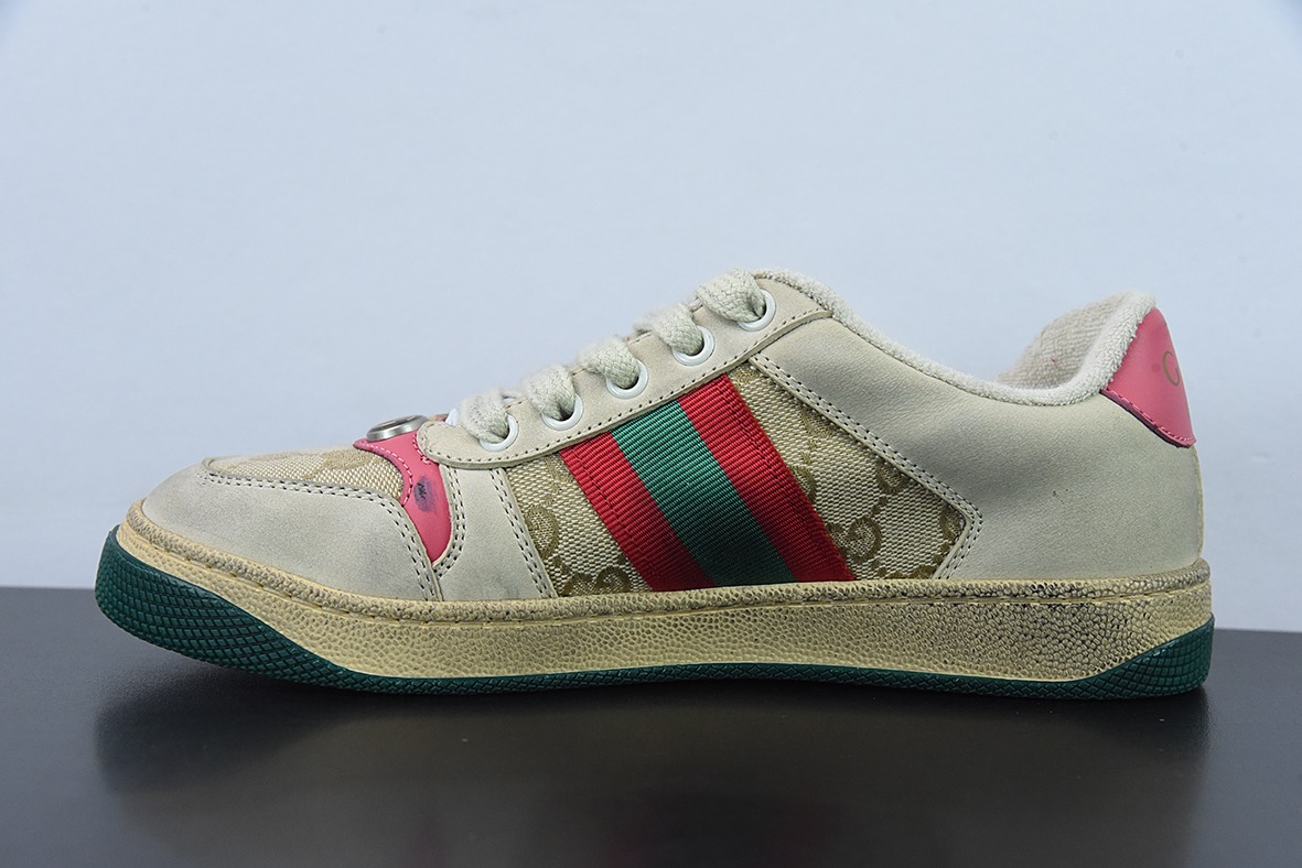 Gucci 古驰  Screener GG珐琅 复古做旧小脏板鞋