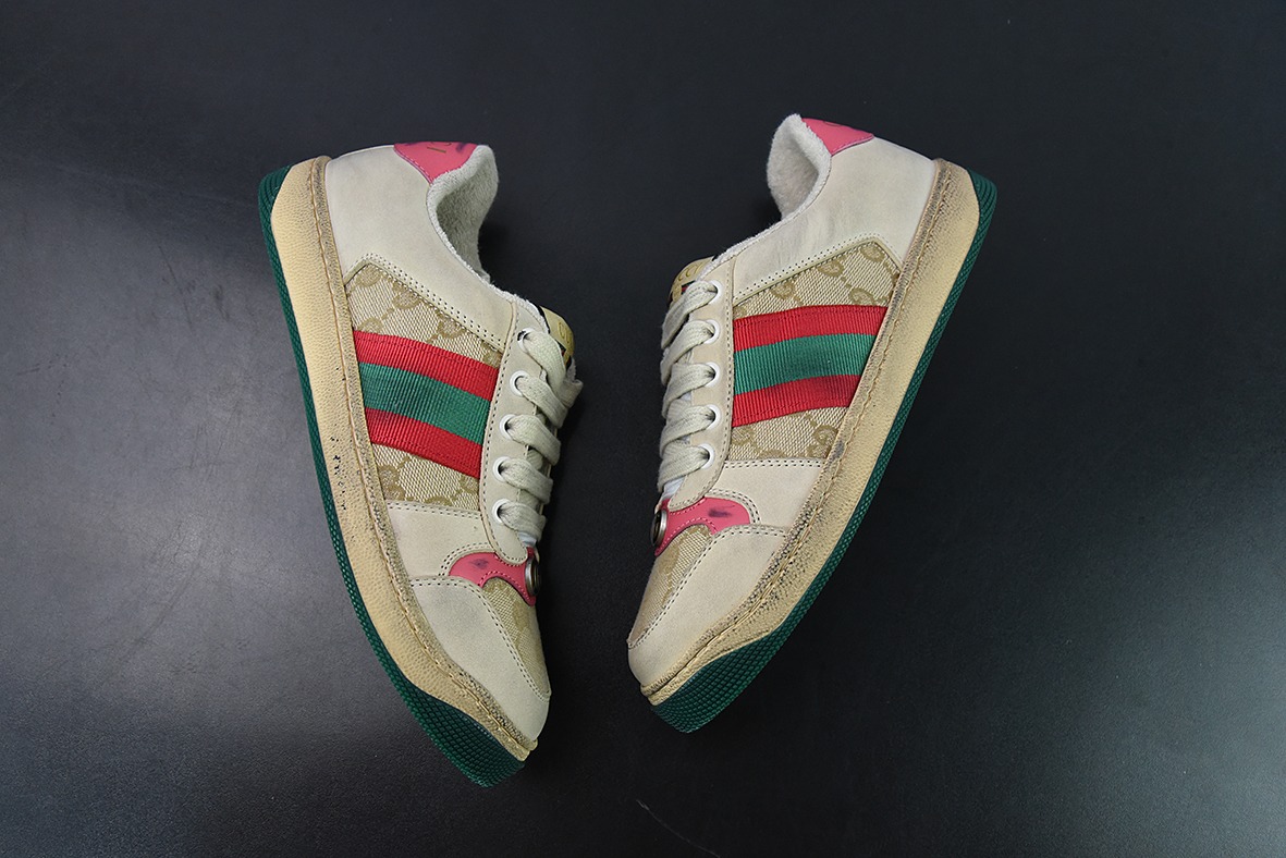 Gucci 古驰  Screener GG珐琅 复古做旧小脏板鞋