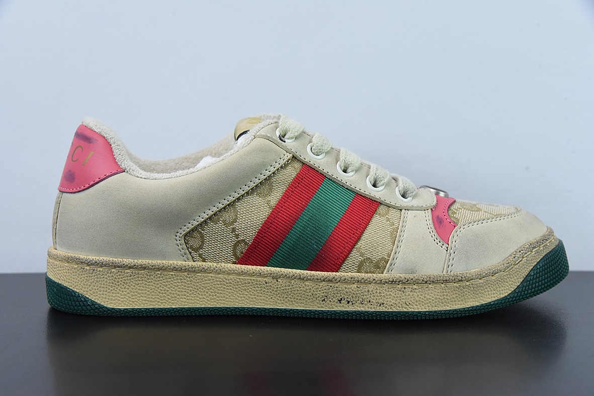 Gucci 古驰  Screener GG珐琅 复古做旧小脏板鞋
