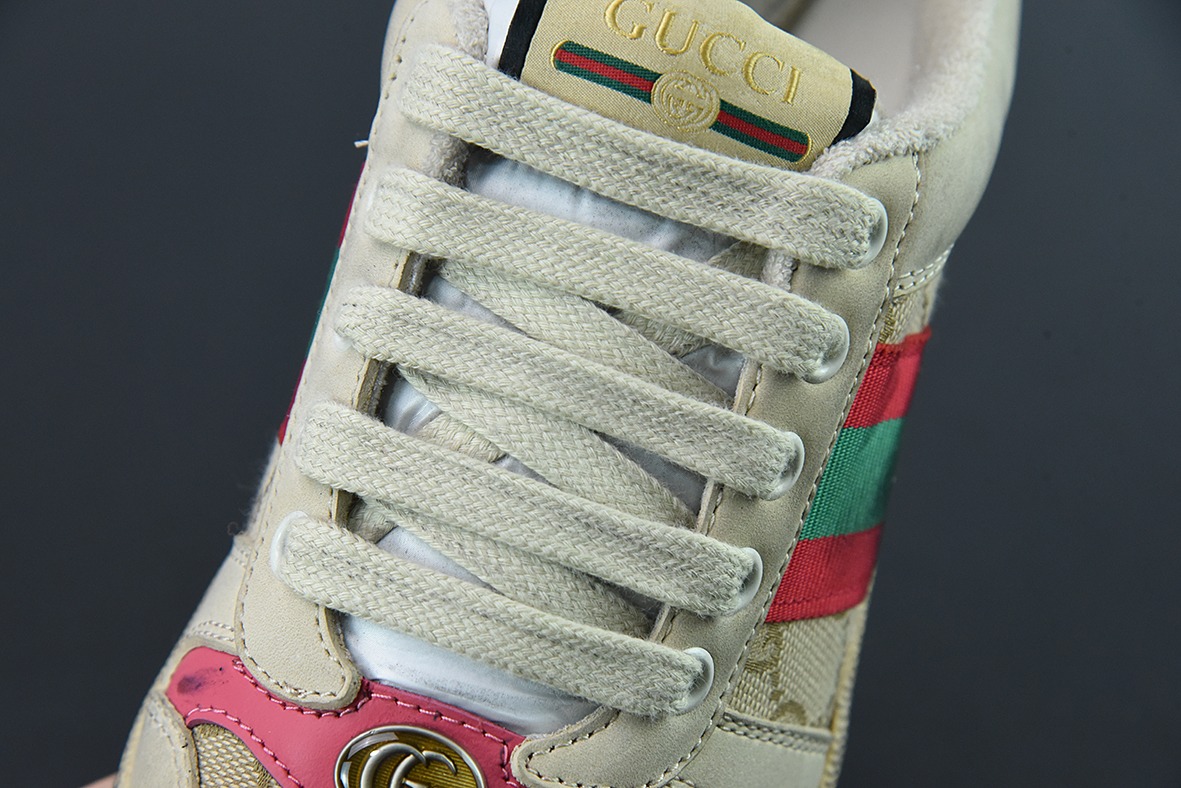Gucci 古驰  Screener GG珐琅 复古做旧小脏板鞋