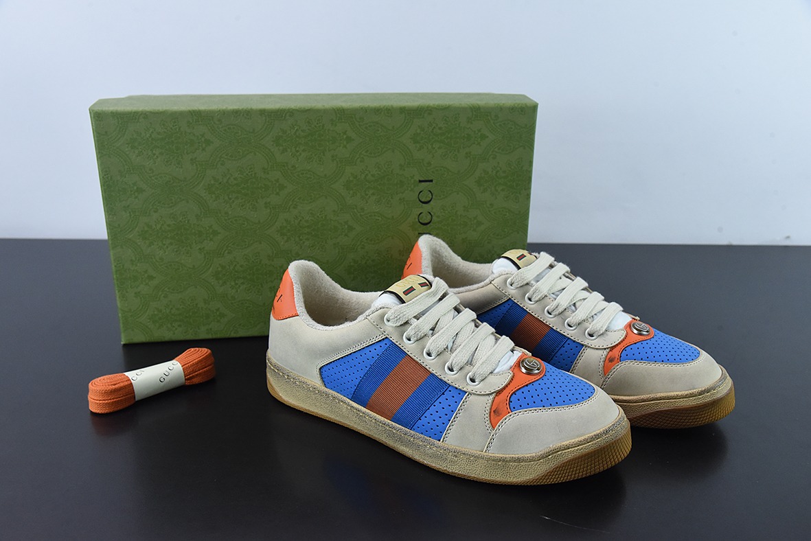Gucci 古驰  Screener GG珐琅 复古做旧小脏板鞋
