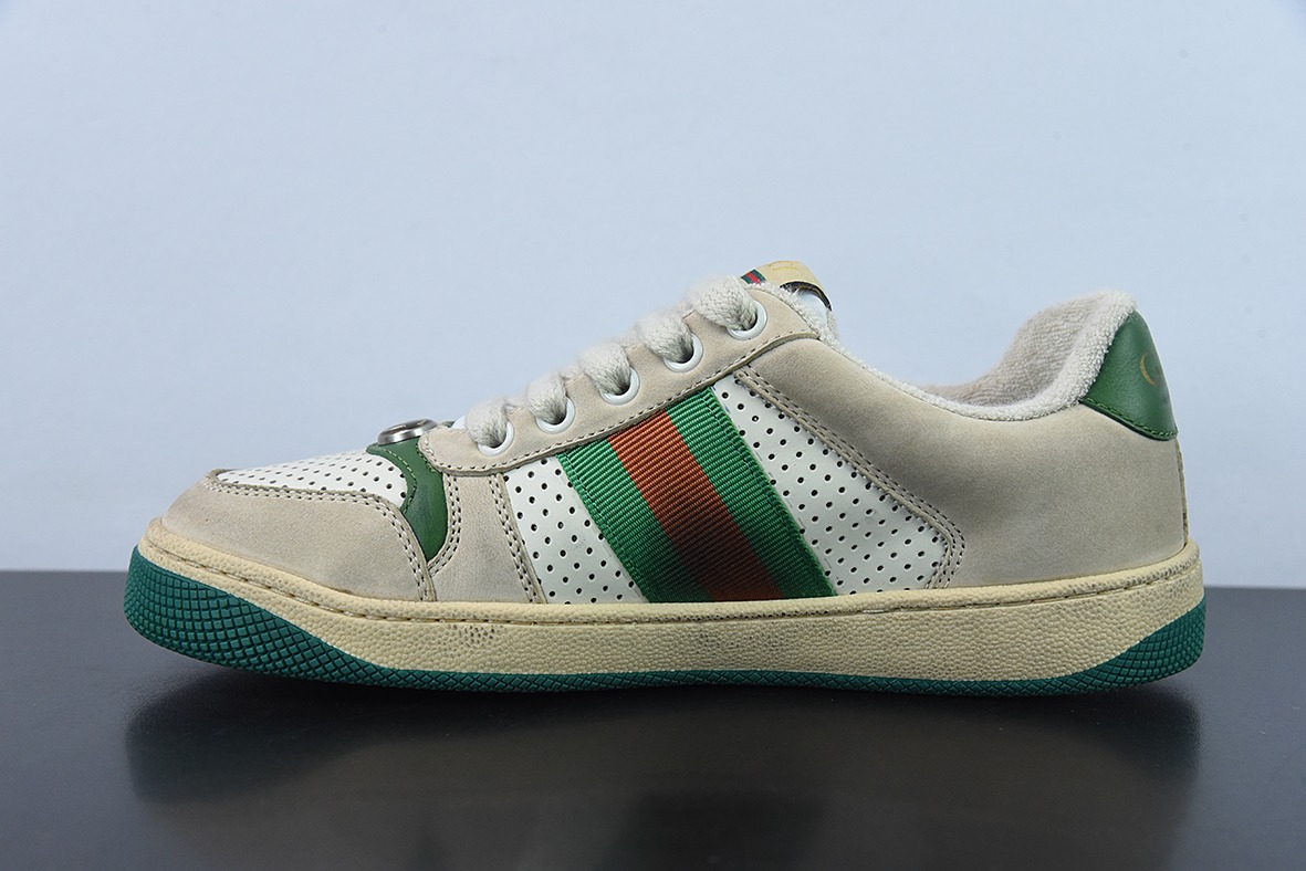 Gucci 古驰  Screener GG珐琅 复古做旧小脏板鞋