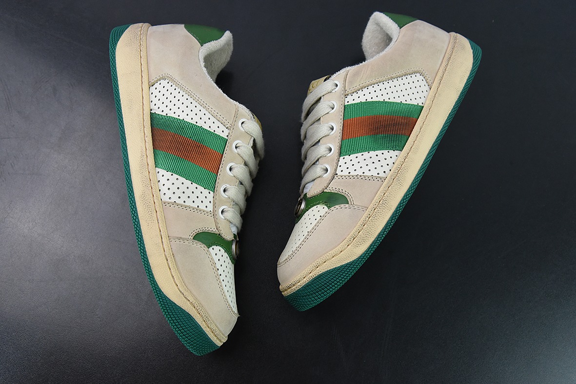 Gucci 古驰  Screener GG珐琅 复古做旧小脏板鞋