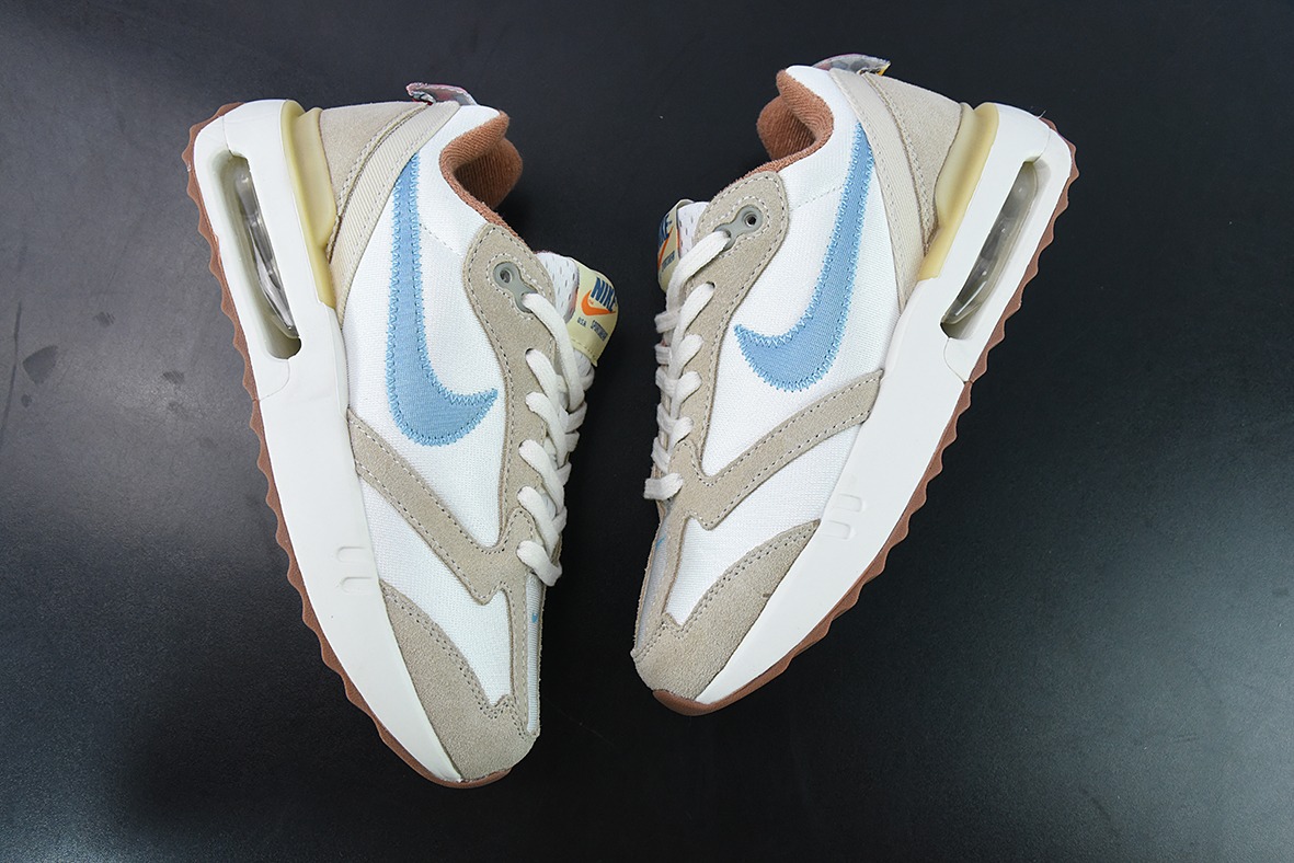 NK 秋季新款AIR MAX气垫运动轻便缓震跑步鞋 白蓝棕色 货号：DV4248-141