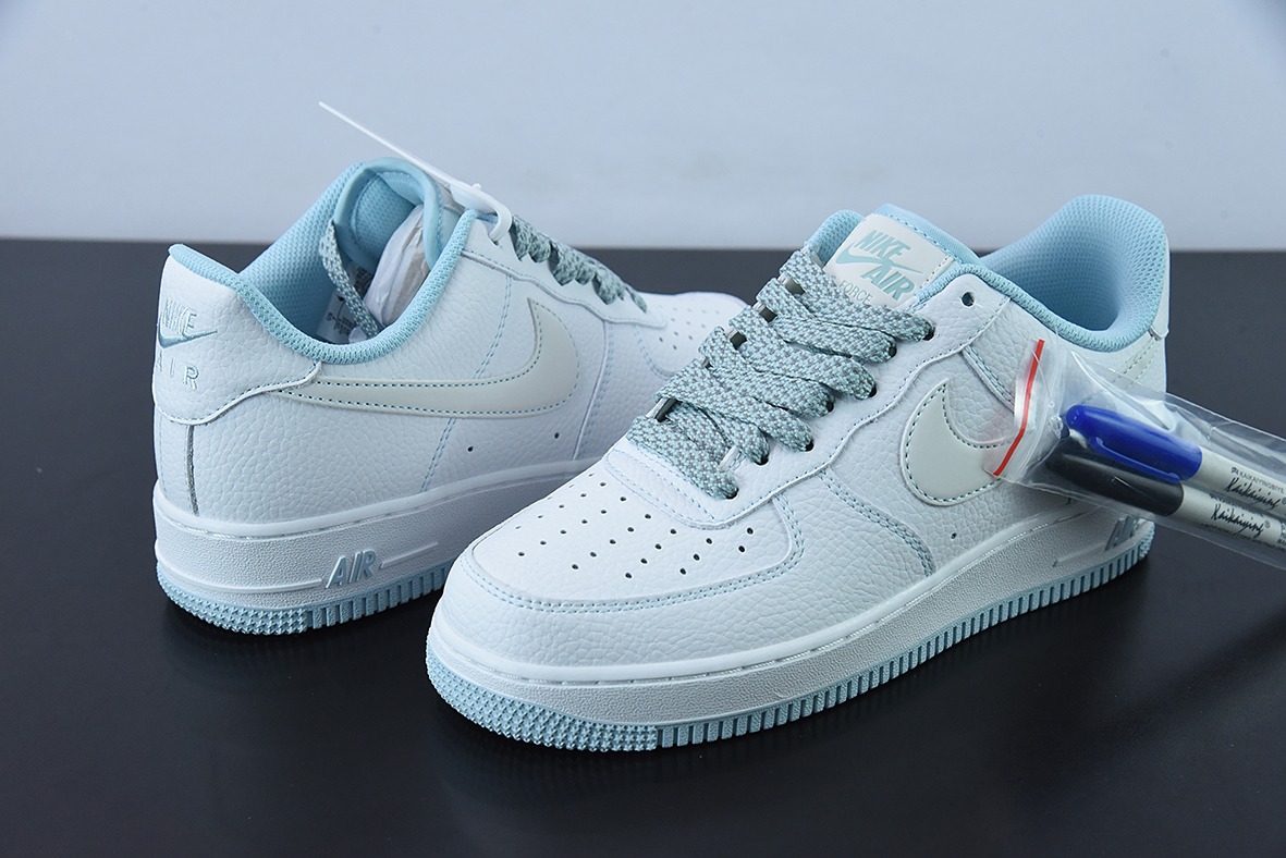 Nk Air Force 1'07 Low 白天蓝配色 空军一号马克线满天星低帮休闲板鞋 货号UO6369-568