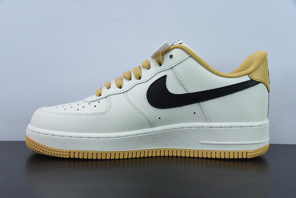 NK By You Air Force 1'07 Low Retro SP空军一号低帮经典百搭休闲运动板鞋“皮革米白姜黄黑钩子”FD9063-101