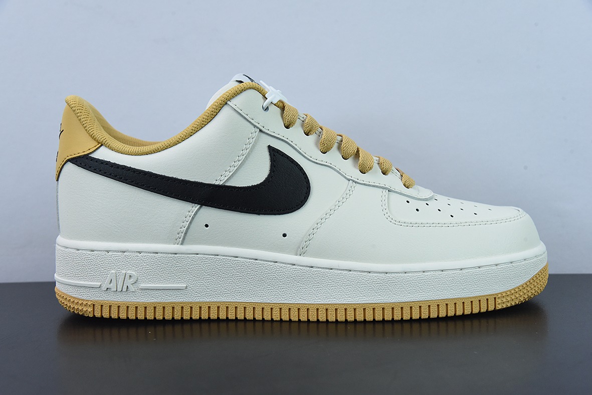 NK By You Air Force 1'07 Low Retro SP空军一号低帮经典百搭休闲运动板鞋“皮革米白姜黄黑钩子”FD9063-101