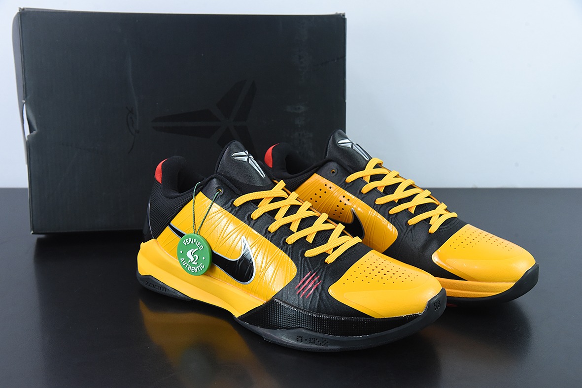 Nike Kobe 5 Bruce Lee Alt 黑黄李小龙男子运动球鞋 货号：CD4991-101-700