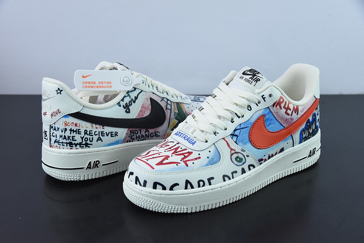 VLONE x Nike Air Force 1 联名涂鸦 空军一号低帮休闲板鞋潮牌联名超限量款 EDC陈冠希号:GT6969-198