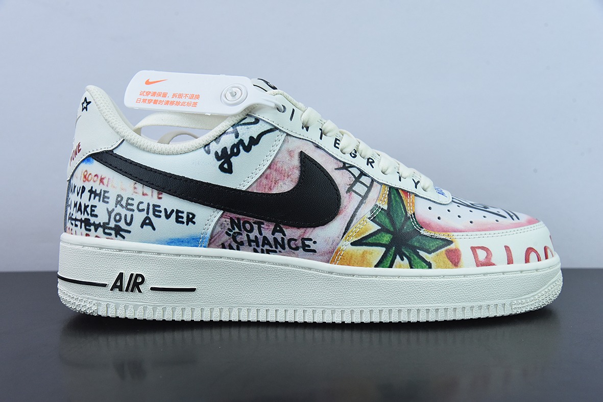 VLONE x Nike Air Force 1 联名涂鸦 空军一号低帮休闲板鞋潮牌联名超限量款 EDC陈冠希号:GT6969-198