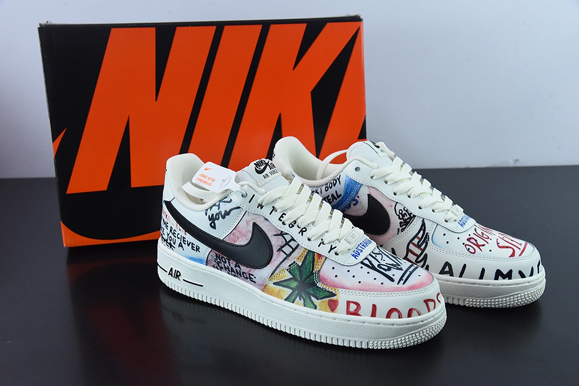 VLONE x Nike Air Force 1 联名涂鸦 空军一号低帮休闲板鞋潮牌联名超限量款 EDC陈冠希号:GT6969-198