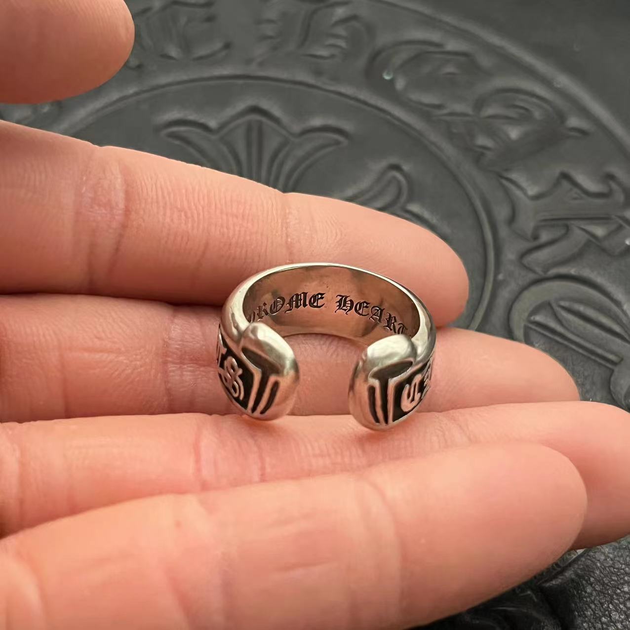 Chrome Hearts CHROME HEARTS高版本克罗心开口卷轴戒指