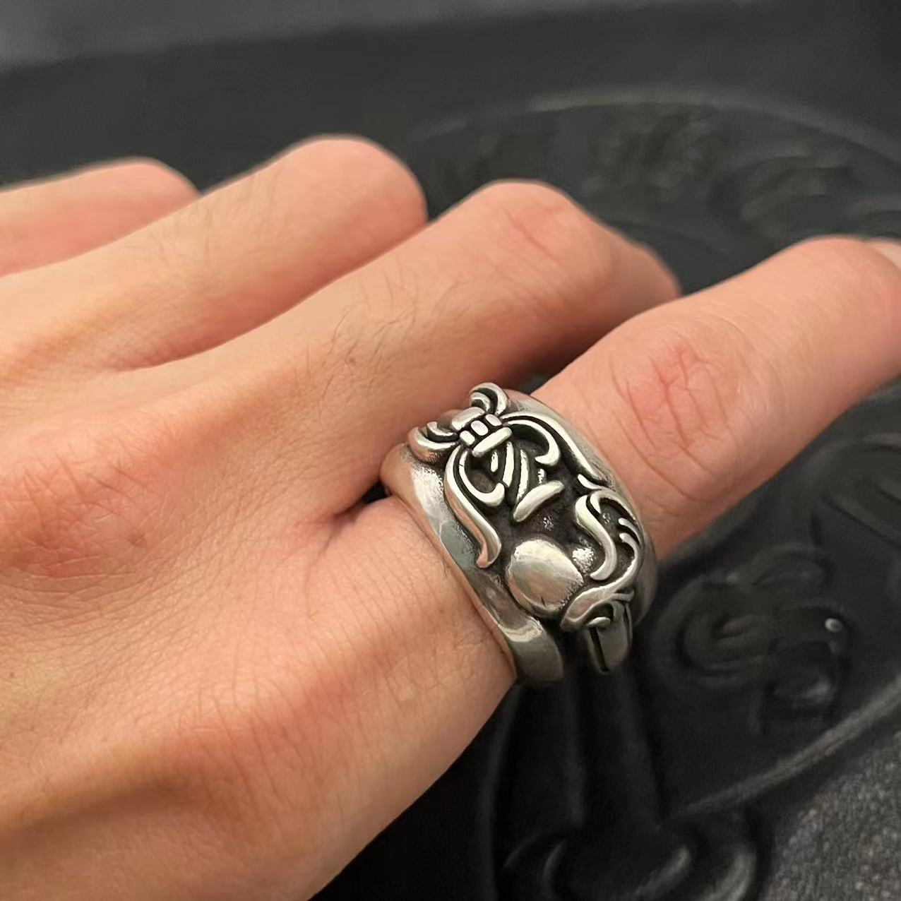 Chrome Hearts CHROME HEARTS高版本克罗心桃心宝剑戒指