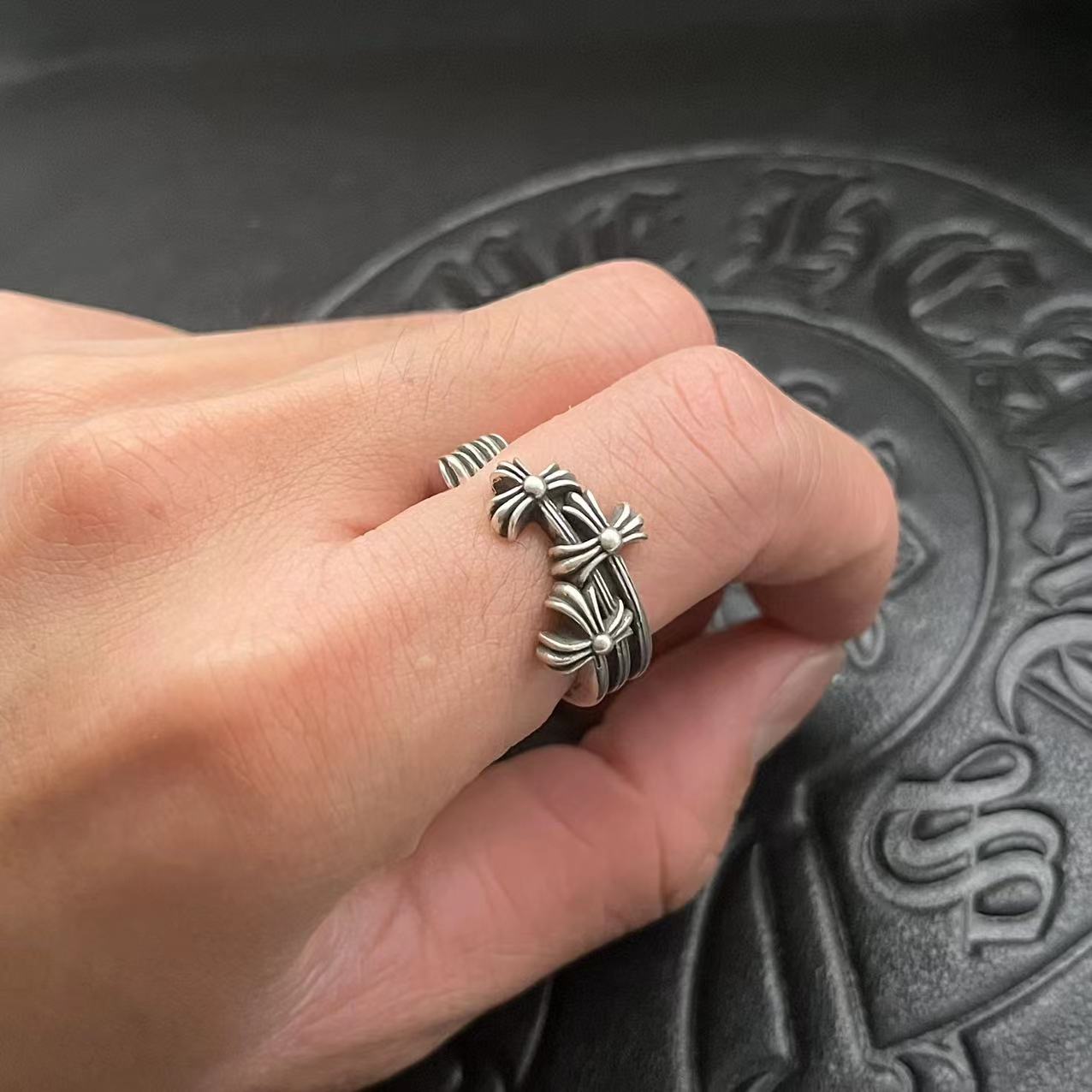 Chrome Hearts CHROME HEARTS高版本克罗心开口十字花戒指