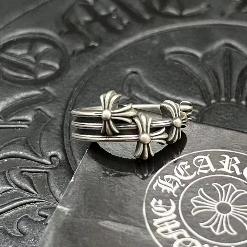 Chrome Hearts CHROME HEARTS高版本克罗心开口十字花戒指
