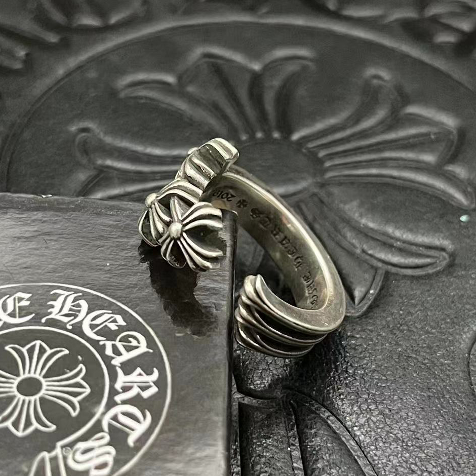 Chrome Hearts CHROME HEARTS高版本克罗心开口十字花戒指