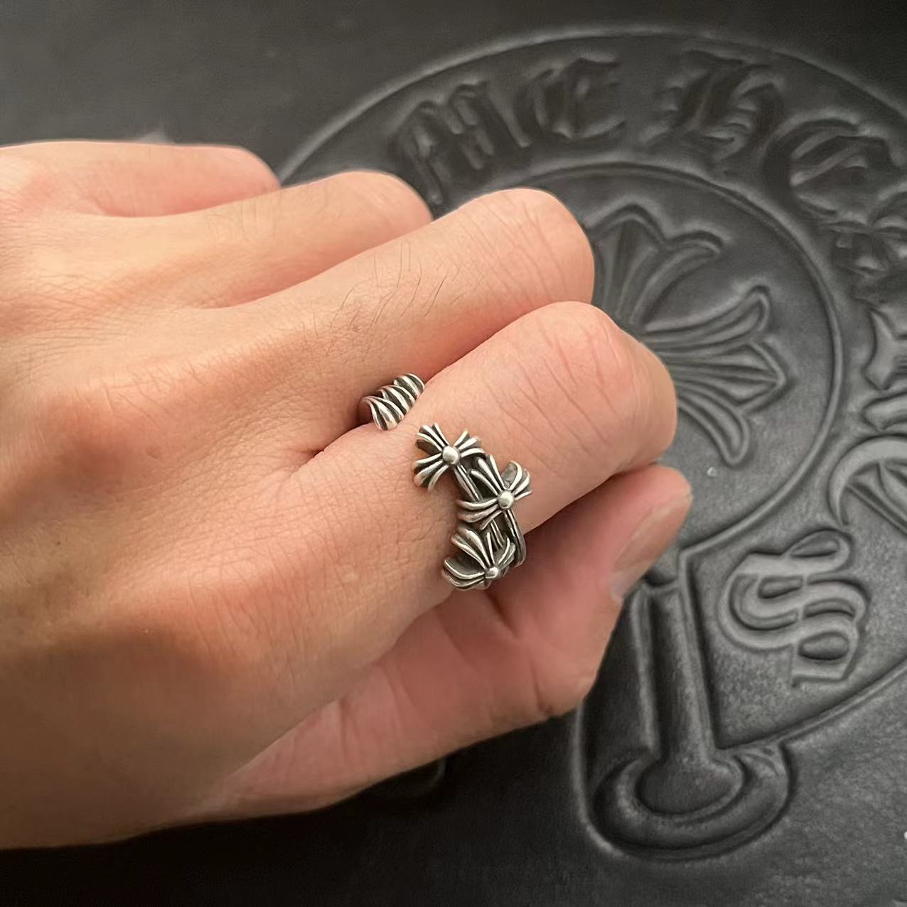 Chrome Hearts CHROME HEARTS高版本克罗心开口十字花戒指