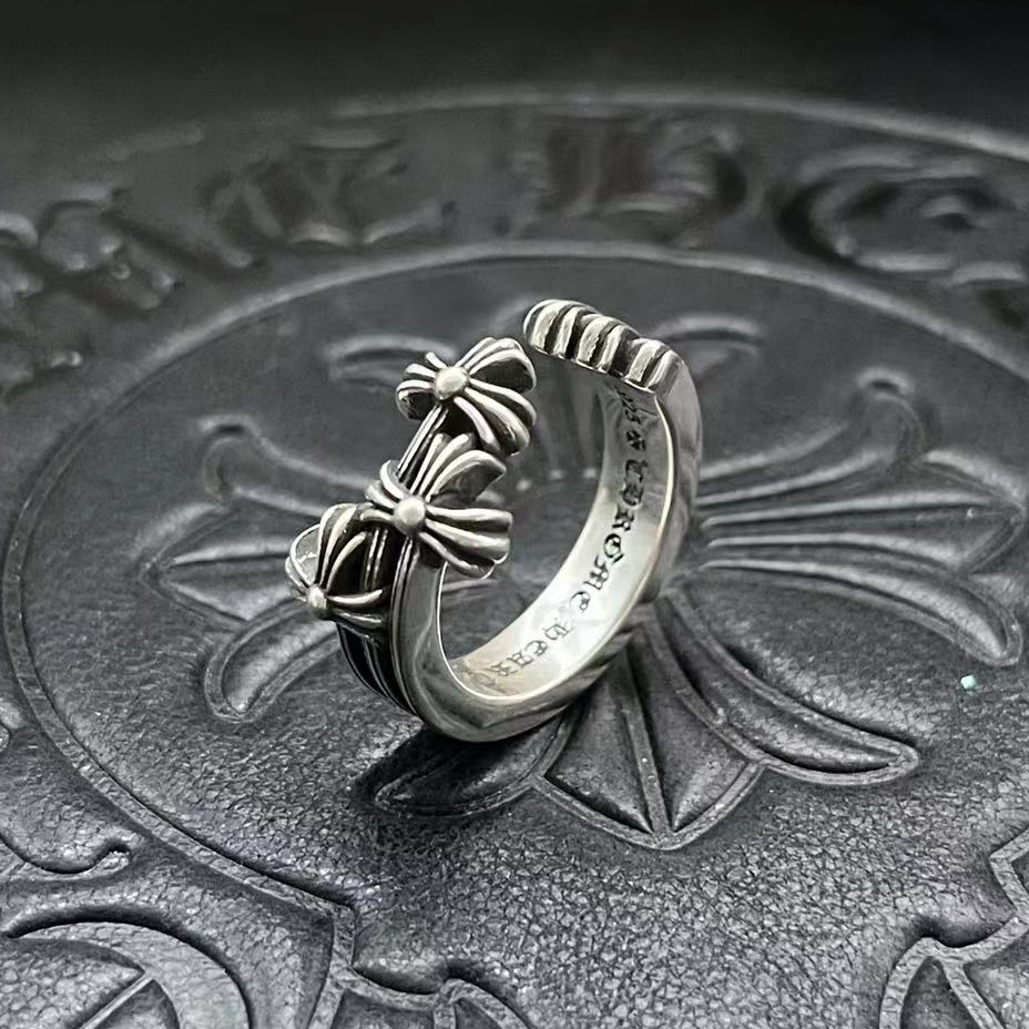 Chrome Hearts CHROME HEARTS高版本克罗心开口十字花戒指