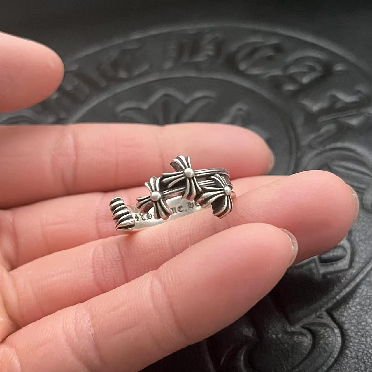 Chrome Hearts CHROME HEARTS高版本克罗心开口十字花戒指