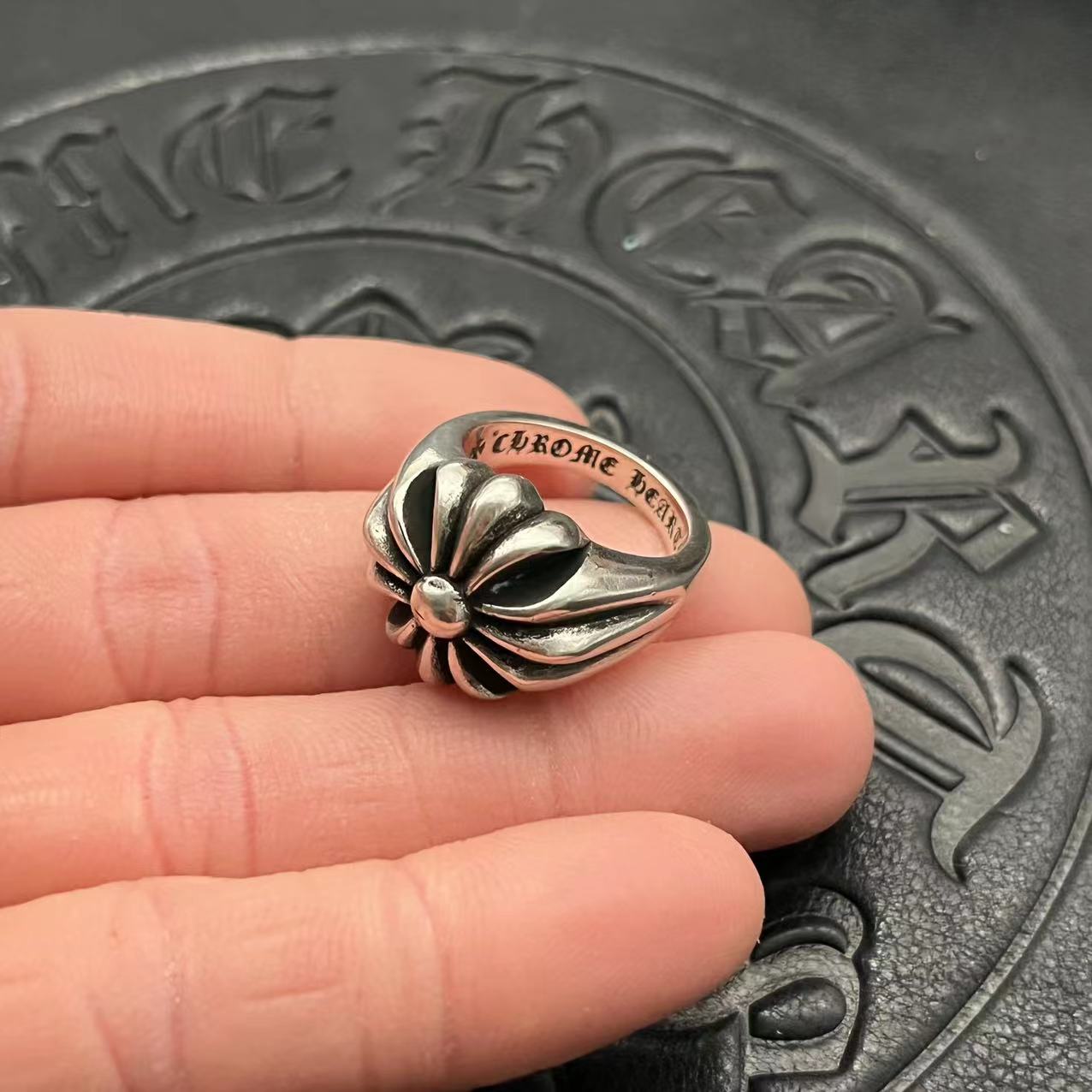 Chrome Hearts CHROME HEARTS高版本克罗心大十字花戒指