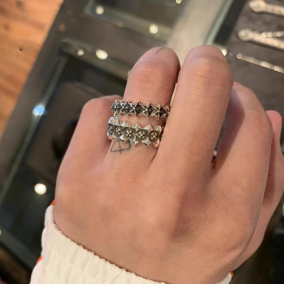 Chrome Hearts CHROME HEARTS高版本克罗心新款五芒星小戒指